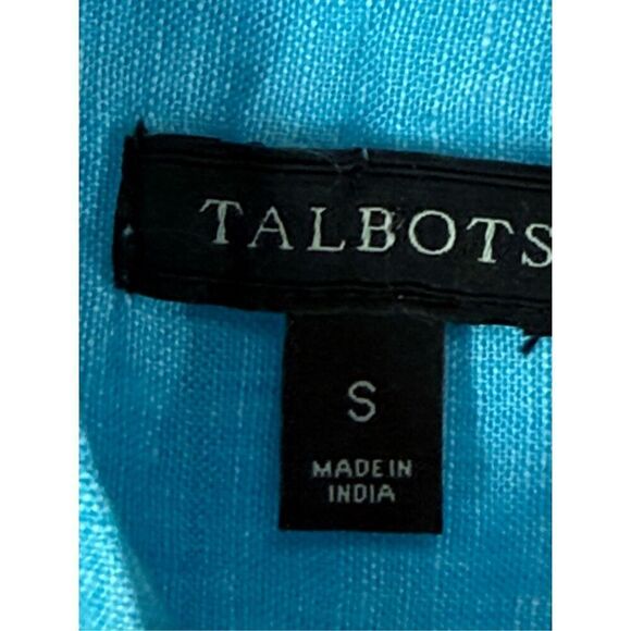 B3 - Talbots 100% Linen Roll Tab Sleeve Size Small NWOT - Picture 7 of 7